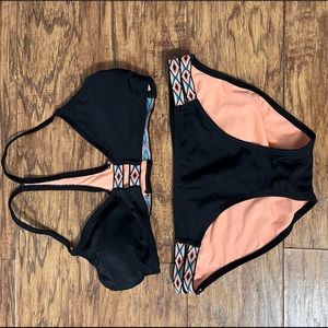 black women’s bikini with patterned straps